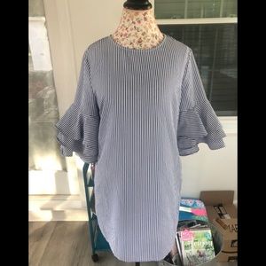 Blue and stripe dress - great game day dress